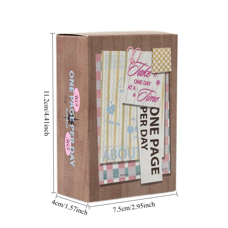 TEMU 372 Sheets/book - A Day Series, Cute Dopamine Color Palette Korean Sticky Notes. Each Page Features A Unique Pattern, Diy Journaling Materials,
