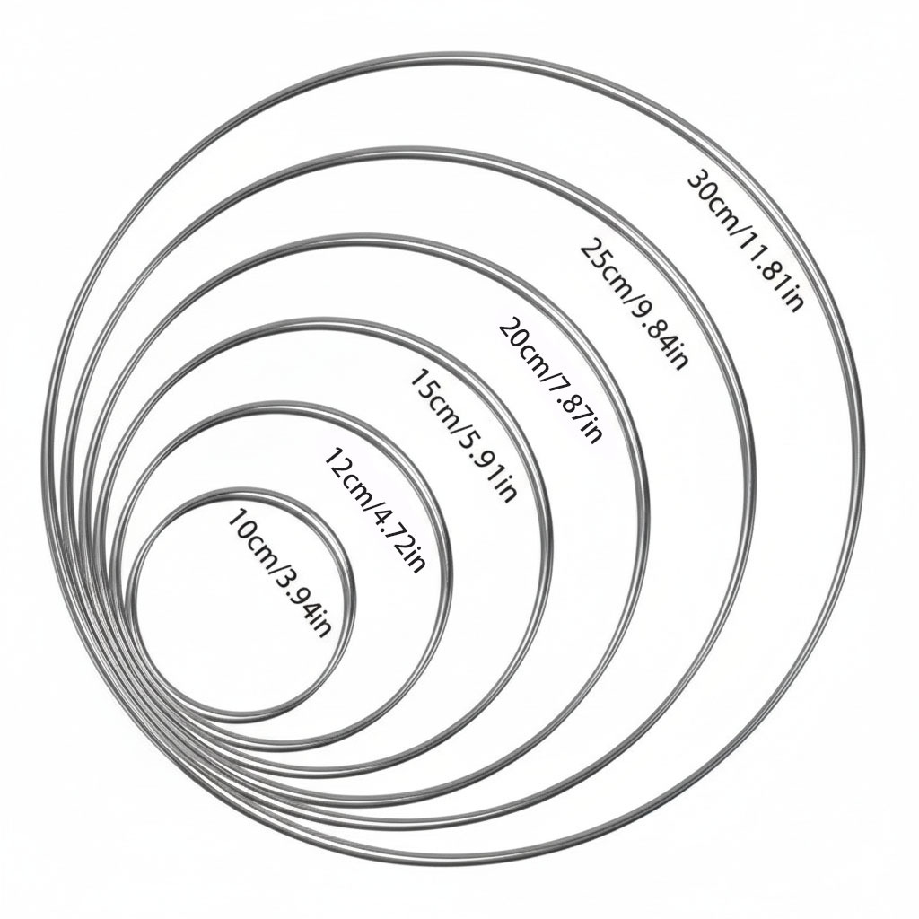 TEMU 12pcs Large Set, 5 Sizes (10cm, 12cm, 15cm, 20cm, 25cm, 30cm) For Wedding Wreaths, Decorations, Diy Crafts, Wall Hangings, Christmas Ornaments,