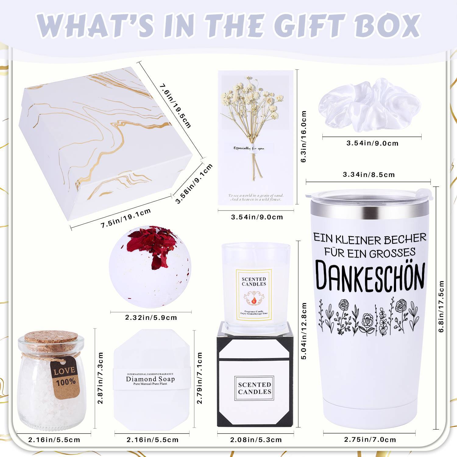 8 komada Sretna Mirovinska Tematska Košara za Žene, Rođendanski Poklon Set, Višenamjenske Pakiranje Za Žurku, Spa Poklon Kutija za Najbolju Prijateljicu i Sestru, Poklon za Njegovanje Samopomoći za Djevojku, Suprugu ili Majku