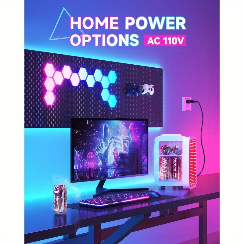 Mini Fridge 4 Liter 6 Cans Small Refrigerator with Dimmable LED Light AC DC Portable Thermoelectric Cooler and Warmer Gaming Mini Fridge for Bedroom Office Gaming Room and Car White