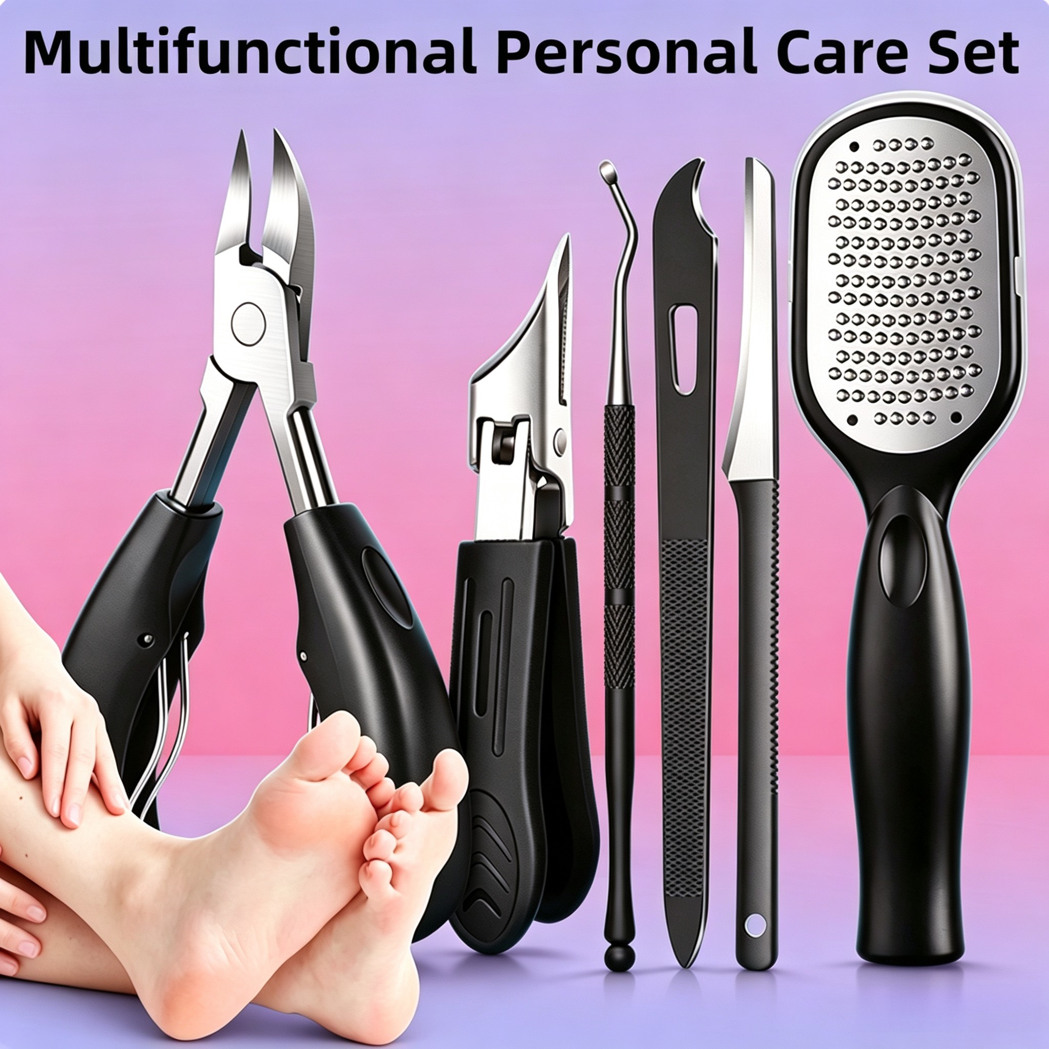 Heavy-Duty Stainless Steel Nail Clippers & Trimming Set