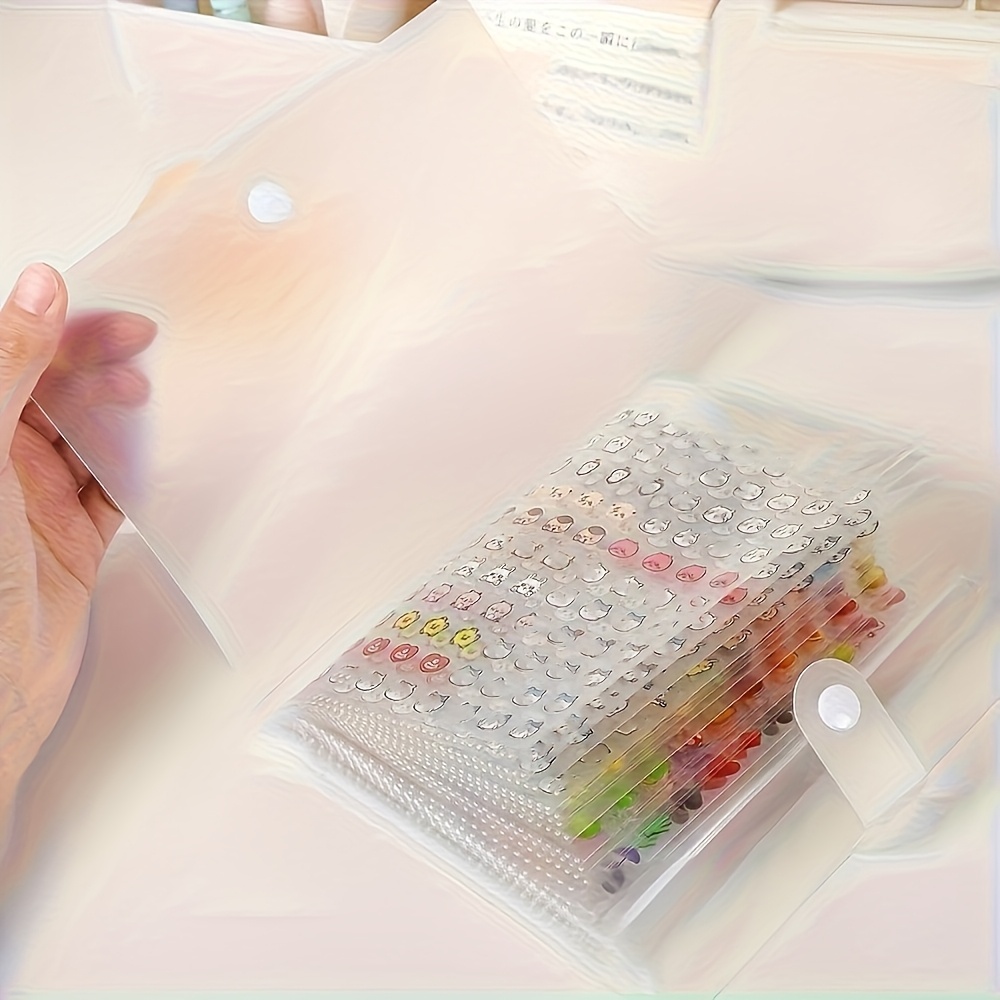 2400pcs Mini Cute Sticker Set+ Storage Book| Portable Transparent Plastic, Exquisite Patterns, Suitable For Journal Diy And Making- Perfect For Matching Notebooks And Photo Albums