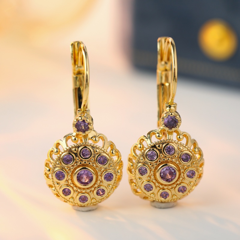TEMU Pendientes Vintage Palace Vintage KC Dorados Multicapa Ámbar Tallados con Gancho Largo , Pendientes de de Lujo y Pesada