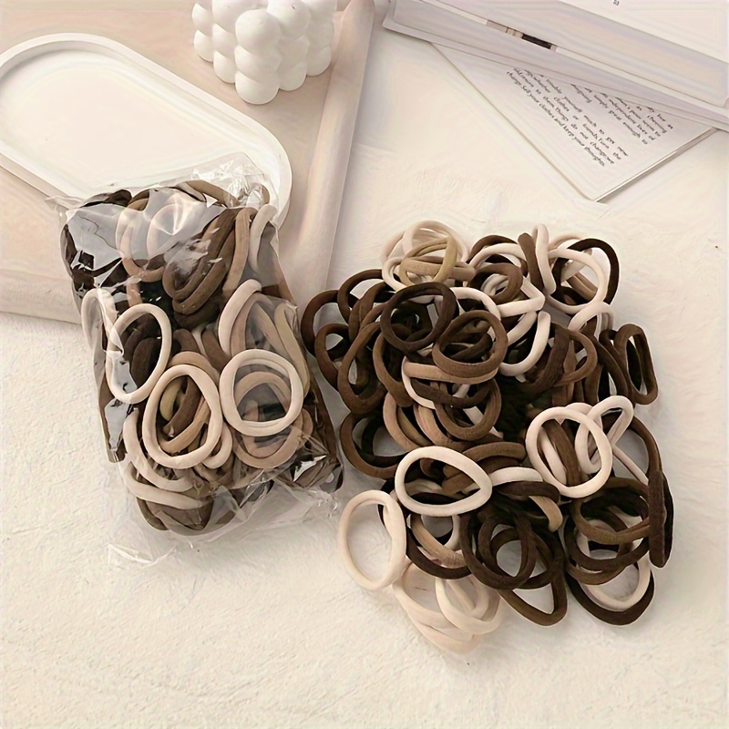 50pcs set of solid color elastic hair ties durable resin hair bands suitable for ponytails and braids   hair accessories