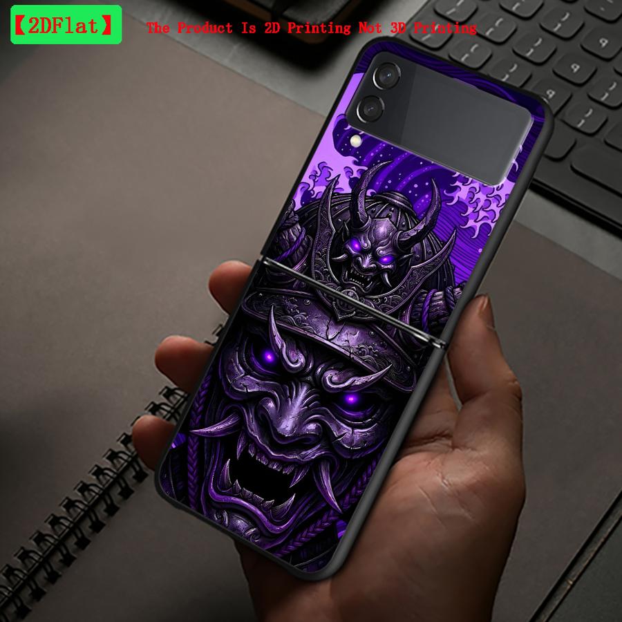 TEMU Phone Case - 2d Printing Not 3d Printing Back Phone Cover Case Suitable For For Galaxy Z Flip 8 Z Fe Z Flip4 7 6 5 4 3 Purple Mask Art