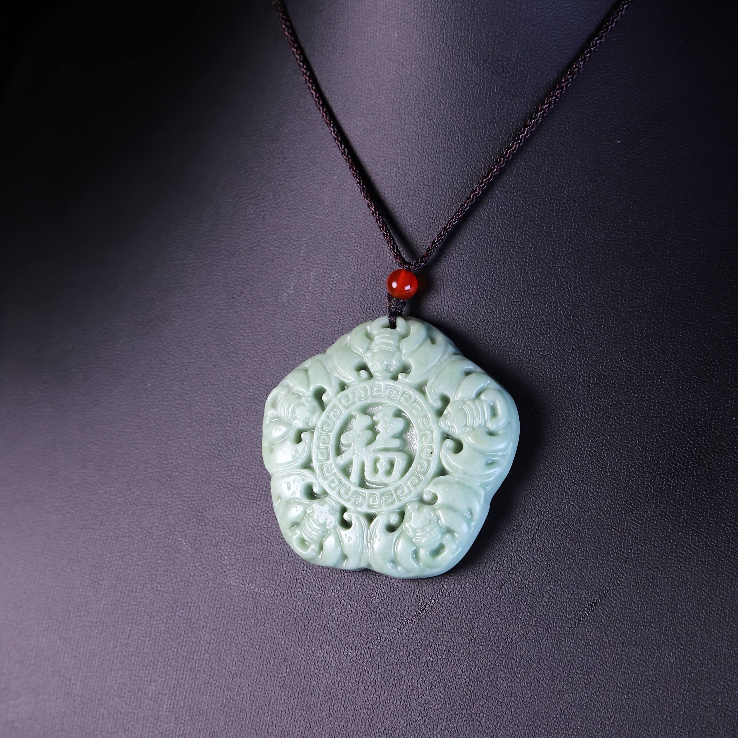 Batu Fengdu Five Blessings Amulet Pendant for Men & Women
