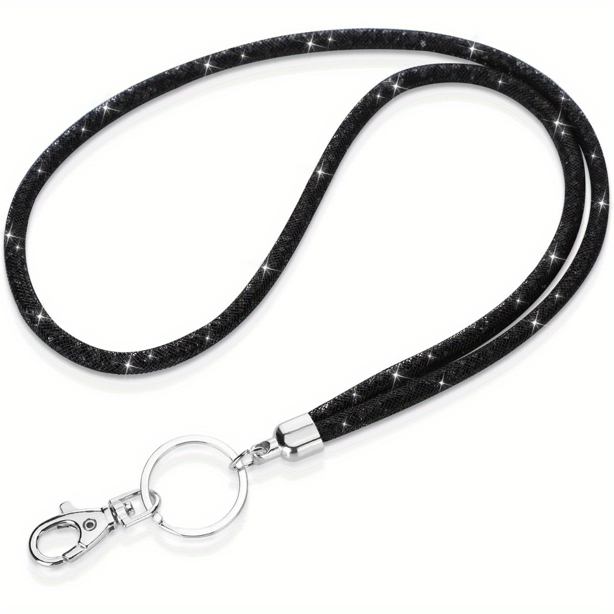 E-shop 2D Glänzende Kristall Lanyard Büro Abzeichen Lanyard Glänzende Halskette Lanyard zum Aufhängen von Zertifikaten Schnallenabzeichen mit