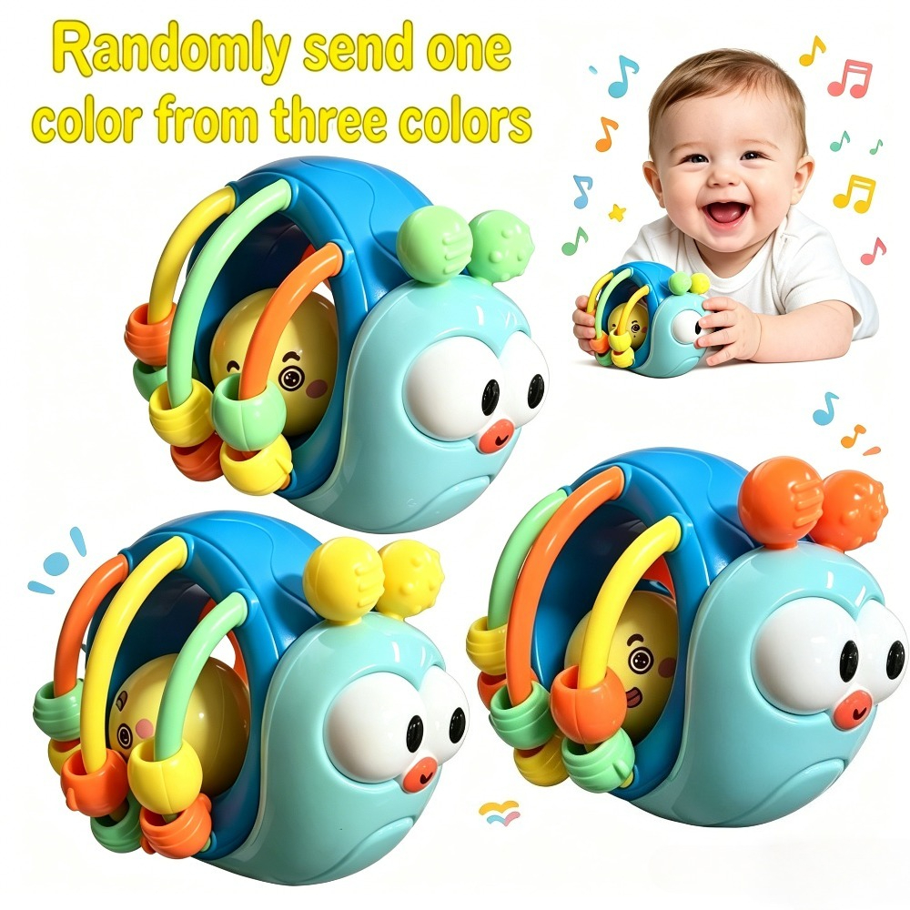 Sensory Stimulating Snail Ringing Toy - Multi Skills Development, Crawling, And Interactive Drums, Children's Season Summer Autumn- Send From 3pcs Colors