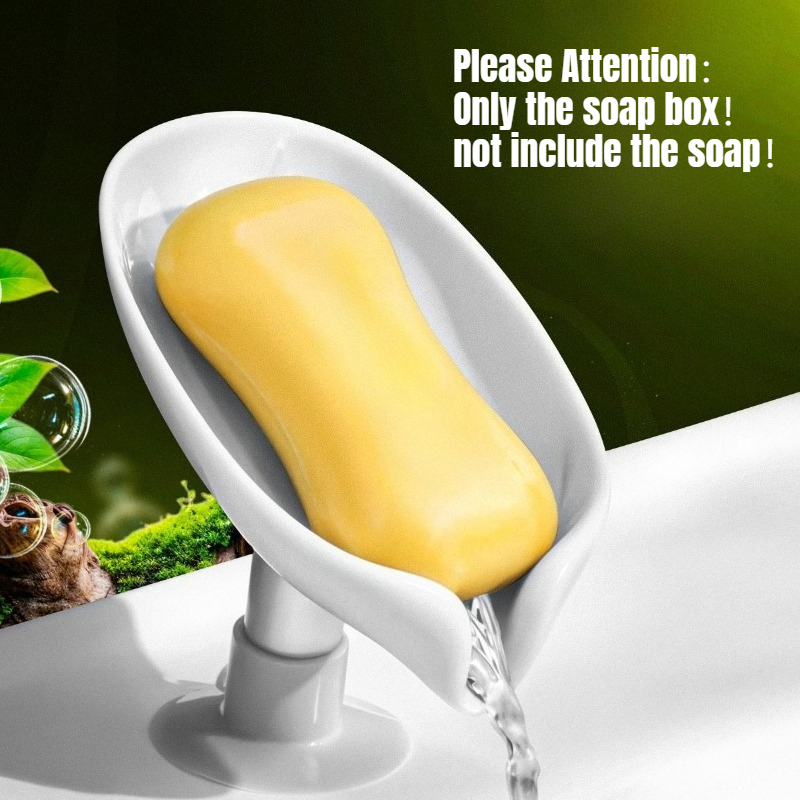 1pc No-drill Drain Soap Holder, Soap Dish And Soap Storage Rack, Suction Cup Soap Box, Bathroom And Restroom Soap Tray With No Water