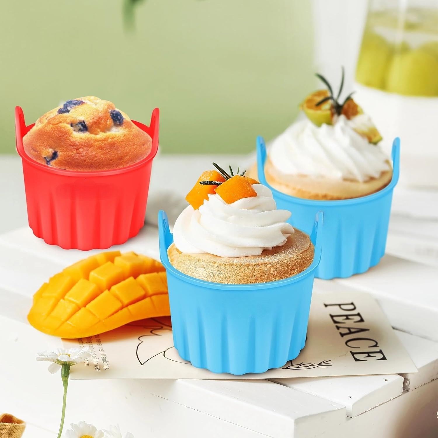 Non-Stick Baking Molds for Air Fryers And Steaming – Effortless Release for Eggs And Cupcakes – Reusable And Dishwasher Friendly – Ideal for Muffins, Custards, And Healthy Meals