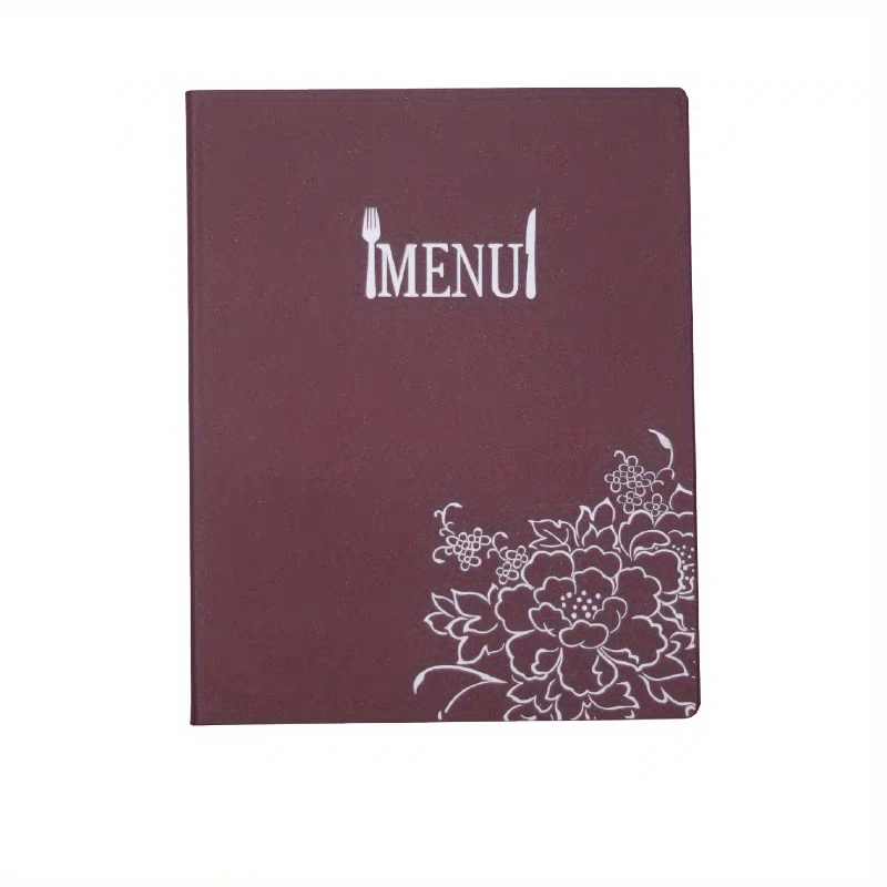 1pc Order Luxury Artificial Leather Menu Book, With Metal Screw Binding And Removable Pages, For Restaurant, Cafe, Bar, Hotel Menu