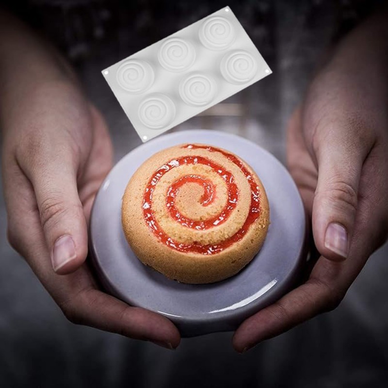 Image of Silicone Mold For Cinnamon Rolls, Ideal For Chocolates, Candles, Desserts, Wax Melts, And Soap Making, Perfectly Sized For