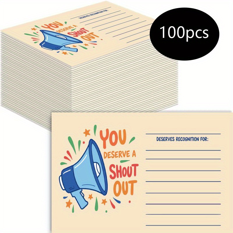 TEMU 100pcs, Positive Out Cards For Teachers, Students, Employees, Office Staff, Thank You And Recognition Reward Cards For School Or Work Notice
