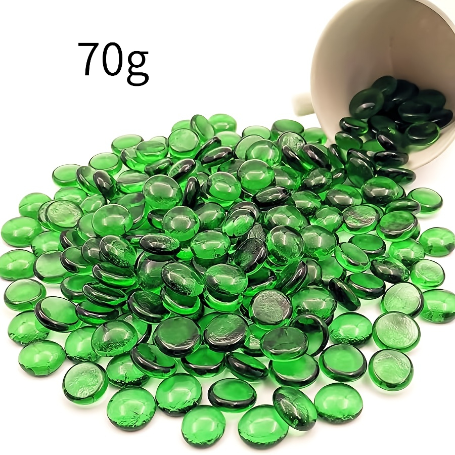 TEMU 2d Flat - 2d Plane, Solid Color Flat Glass Beads-round Marble Pebbles, Suitable For Aquarium, Mosaic Tile, Vase Filler, Handicrafts, Garden And