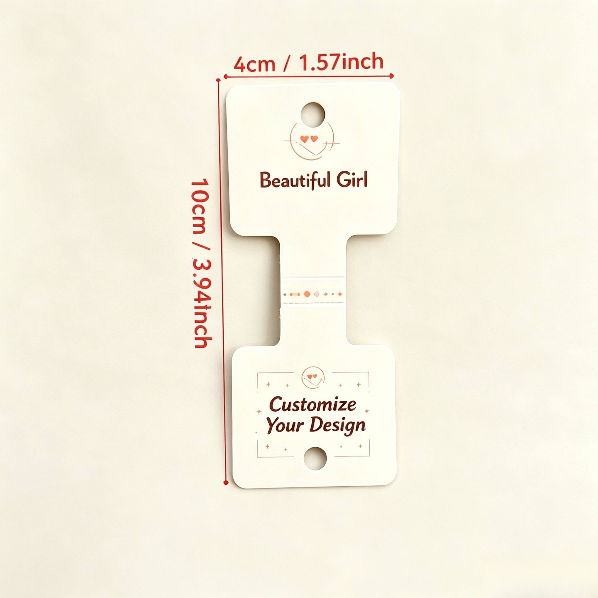 TEMU Customizable Jewelry Display Tags - Durable Paper Tags With Color-printed Designs, Suitable For Bracelets, Necklaces, Hair Accessories - Small