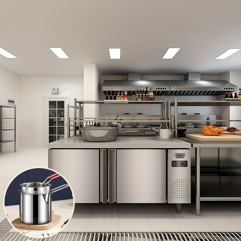 Freidora de acero inoxidable con cesta con filtro - Compacta y fácil de usar, perfecta para festividades como Navidad, Halloween, Día de San Valentín, etc. Ideal para papas fritas onduladas, papas fritas, pescado y pollo - Herramienta de cocina esencial para cocinar en casa