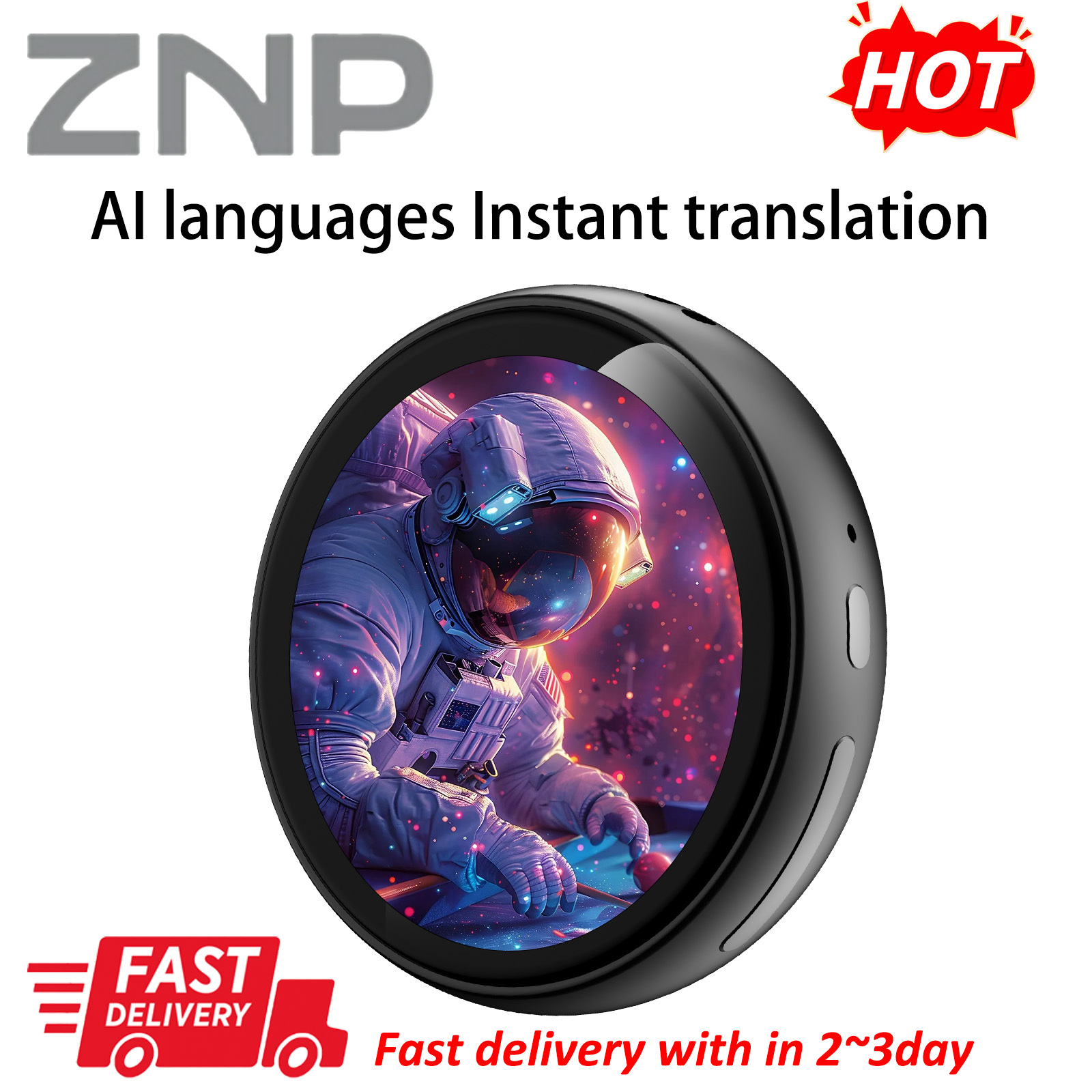 Image of 1pc Znp Z01 Translator, 60 Languages Offline & Online Translation, Wireless , Ultra-portable Design, Semi-intelligent Assistant For Business Travel & Language Learning.