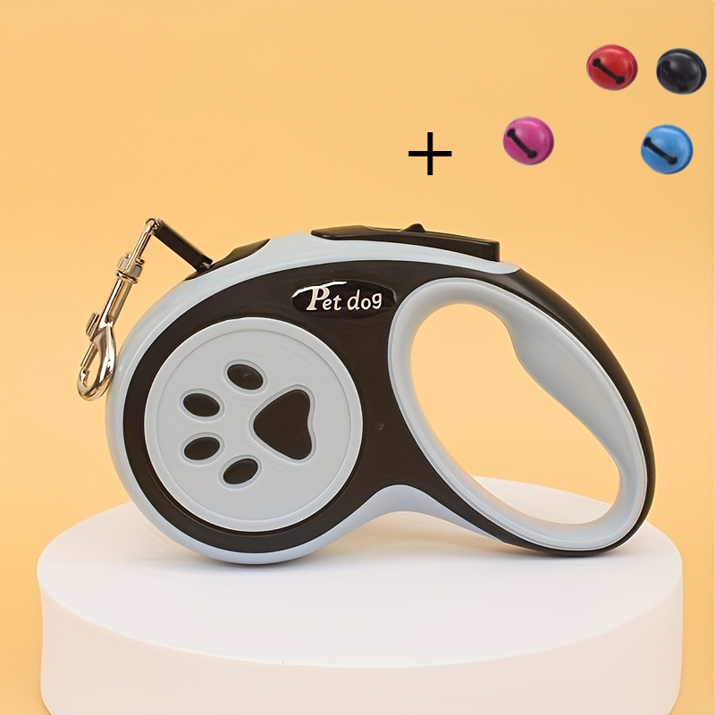 TEMU Retractable Leash With Colorful Paw Print Design, /5m Durable Leash For Dogs And Cats, Portable Pet Traction Rope For Outdoor Walking & Play.