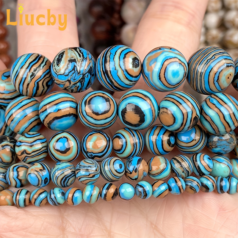TEMU Cuentas redondas de de piedra natural de , hechas a , para hacer pendientes y collares DIY, de 15", 4/6/8/10/12 mm, para fabricación de joyas
