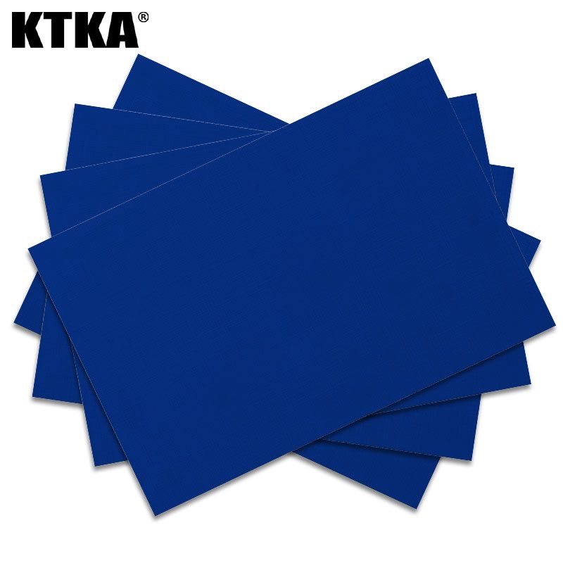 TEMU 4/8pcs Set Of Royal Blue Solid-color Placemats With A Simple , Heat-resistant And Non-slip, Ideal For Weddings, Birthdays, Banquets, And Kitchen