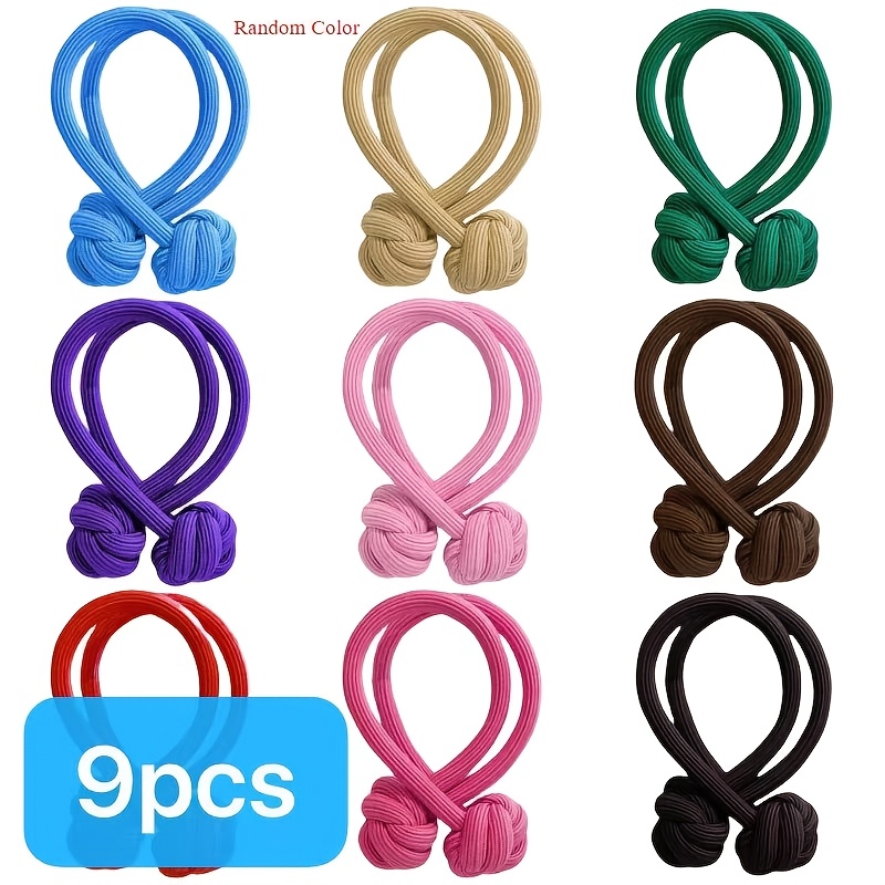 TEMU 9pcs Dopamine-style Easy Knotted Headband Set In Mixed Colors, High- Headbands With Cute Designs - Perfect For Valentine's Day, Suitable For And