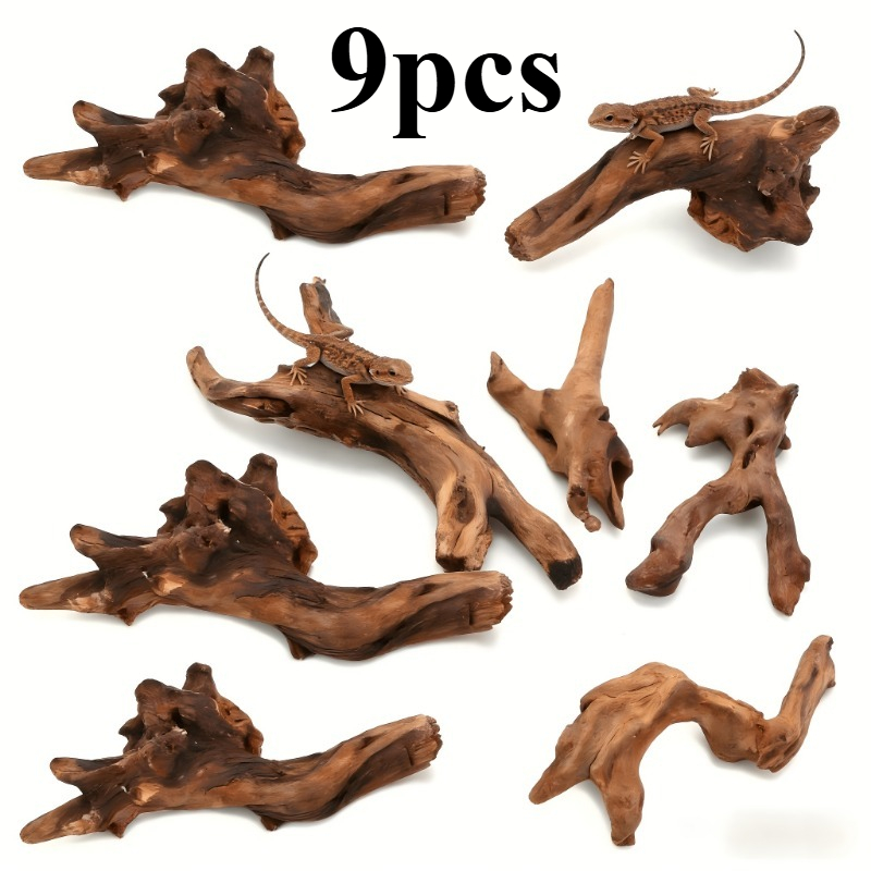TEMU 9-pack (up To 2 Inches) Micro Landscape Decorative Wood Branches, Small Broken Wood, For Aquariums, Floating Wood And Decorative Set, Reptile