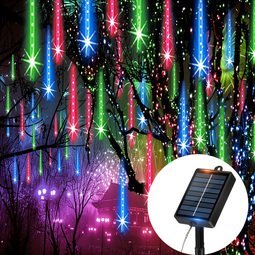 TEMU Set Of 8 Outdoor Meteor Shower Lights, Perfect For Decorating Gardens, Roofs, And Trees For Occasions Like Easter, Weddings, Ramadan, Christmas,