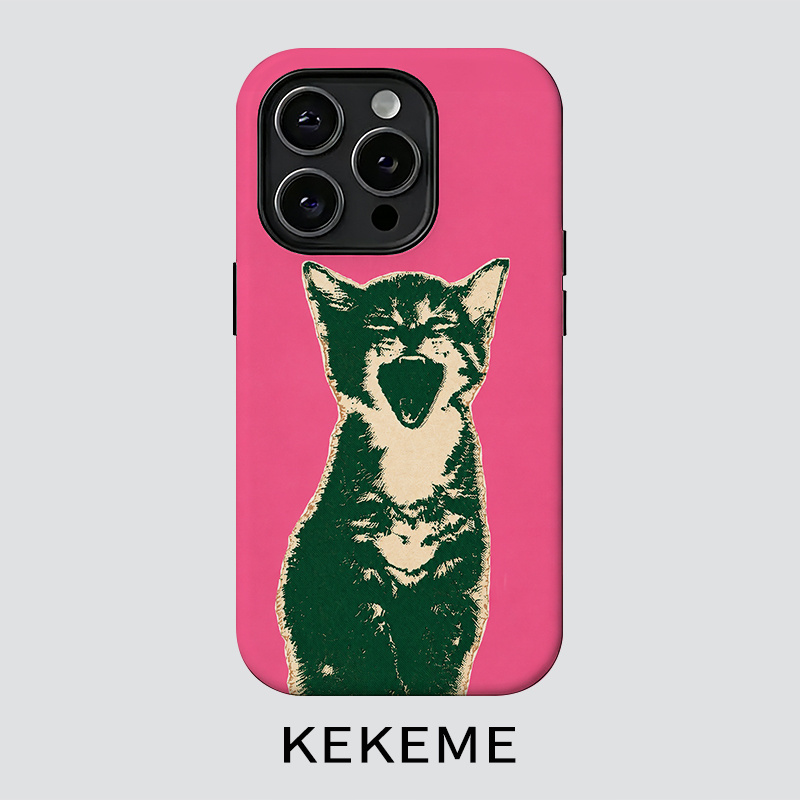TEMU Phone Case - Kekeme Foundation Cat Shadow Film 2-in-1 Case For 17 16 15 14 13 12 11 Pro 15 14 Plus 17 Protection Anti-drop Unisex Phone Case