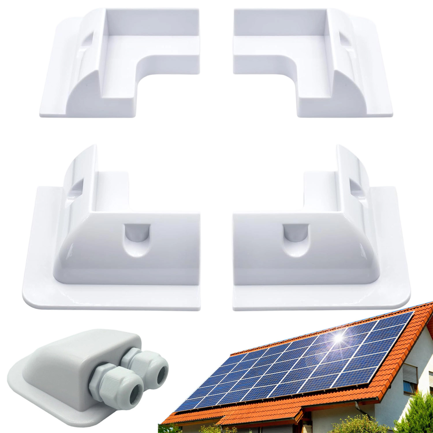 Solar Panel Brackets With Cable Connector For Rv Rooftop Garage Shed Patio