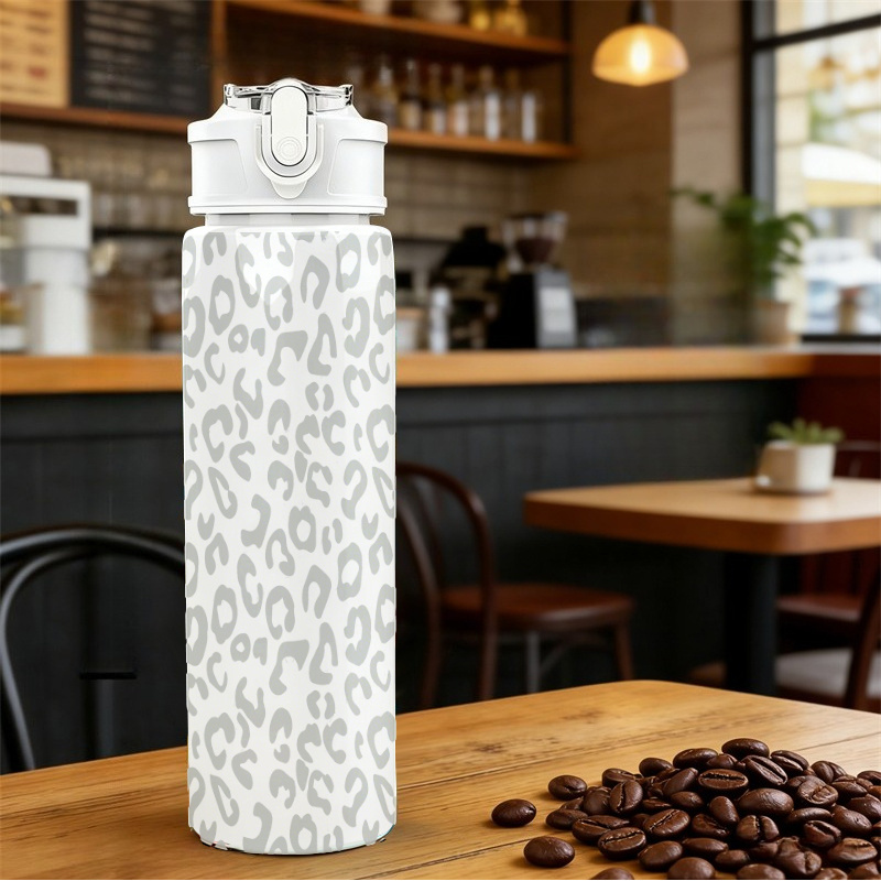 Image of 26.2oz 4 Colors Water Bottle Leopard Print Water Bottle Mug Reusable Cup Gym Bottle Fitness Drinkware Portable Outdoor Patterned Bottle Sports Water Bottle
