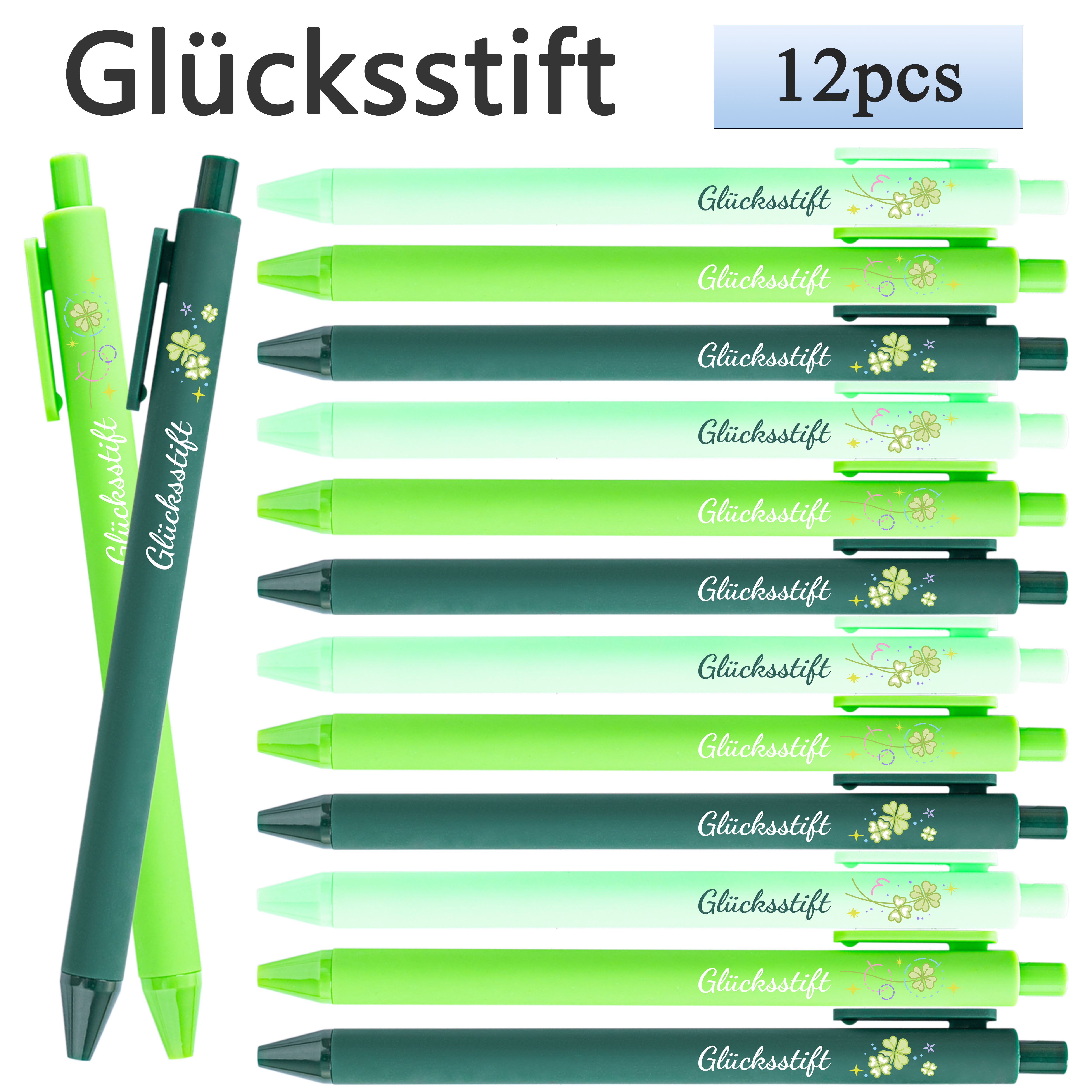 12pcs Pen Set With Engraved German Motivational Quotes, Black Ink Ballpoint Pen For Employee Appreciation, Inspirational Gift For , Ideal Presents For Staff, Volunteers& More