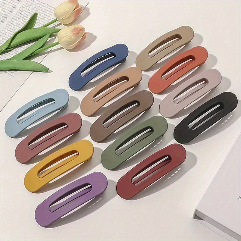 3pcs Ladies' Elegant Matte Large Hair Clip- Acrylic Anti-Slip Toothed Hairpin, Easy And Elegant Rectangular Hairpin, Stable And Fixed, Solid-Color Headpiece, Suitable for Daily And Formal Looks, Cute Hair Accessory, Smooth Surface