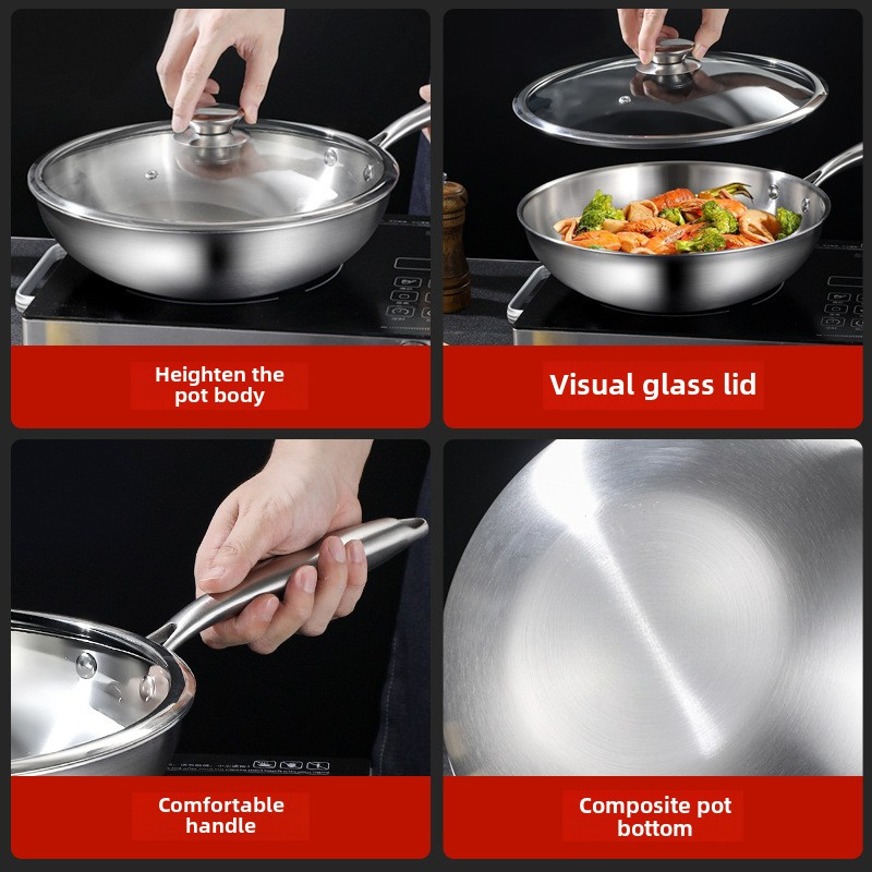 stainless steel   with lid 1pc 12 inch induction compatible extended handle   cookware details 2