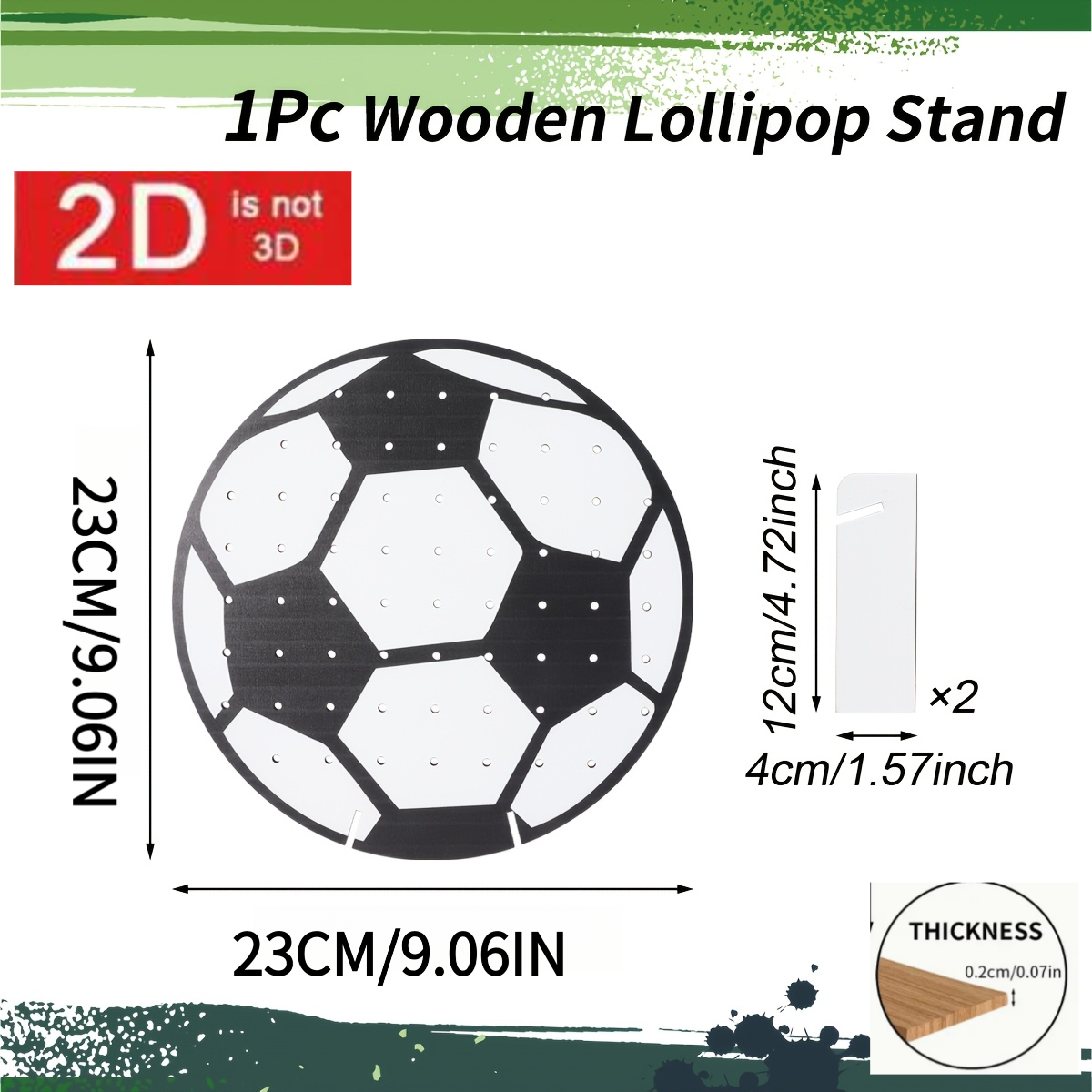 TEMU Soporte 2D para paletas de hielo con temática de fútbol 2D y base de fútbol, ideal para el hogar, de mesa para fiestas de , decoraciones de mesa