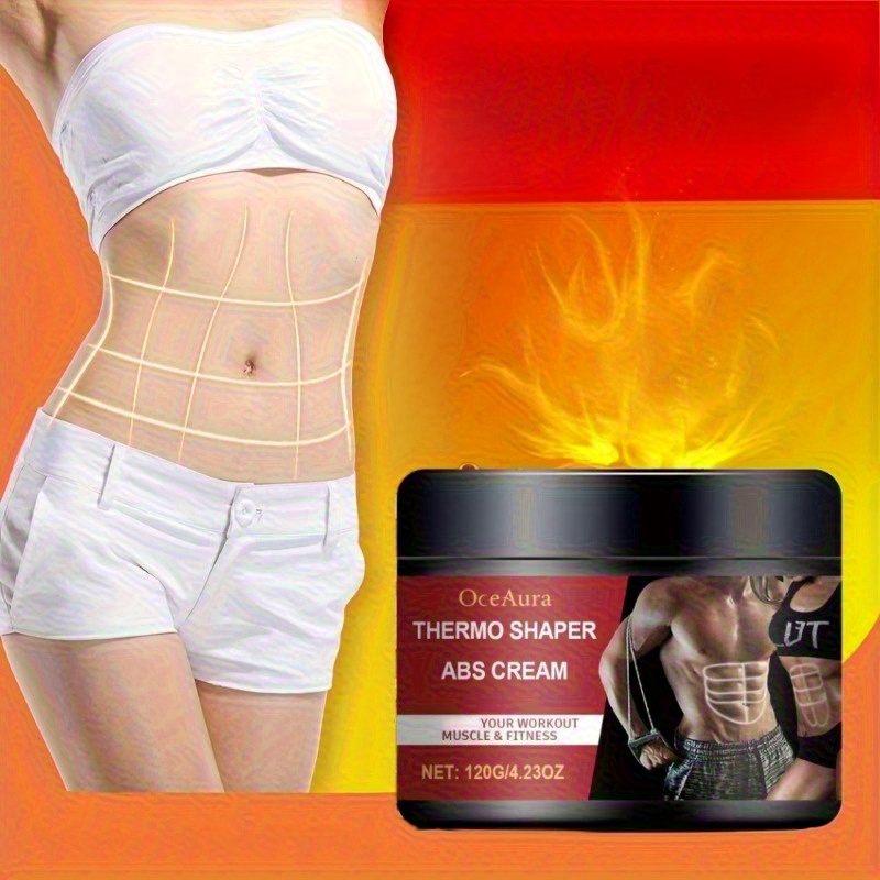 Thermogenic Body Massage Cream for Men & Women - Tightens & Moisturizes Light Beige on Belly, Thighs, Buttocks, Arms - All Light Beige Types, Gym & Post-Workout Use