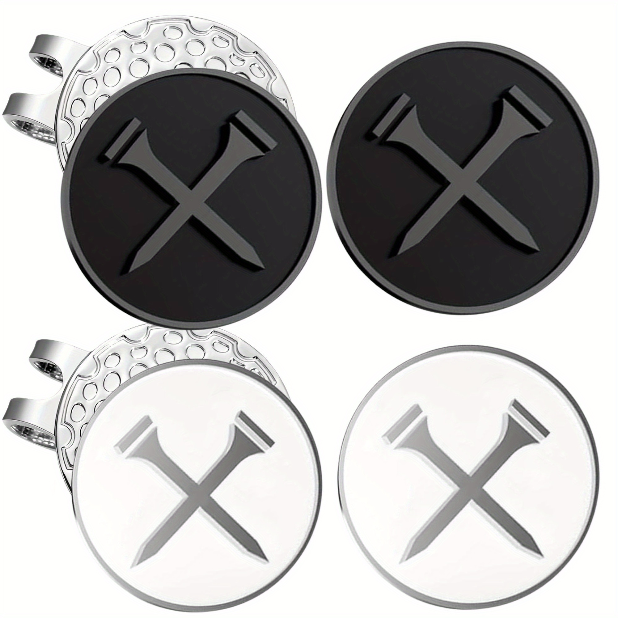 TEMU 4-pack Golf Ball Markers, Personalized Enamel Craft With Magnetic Hat Clip, Premium Golf Gift For Golfers, Father's Day Present, Best Christmas
