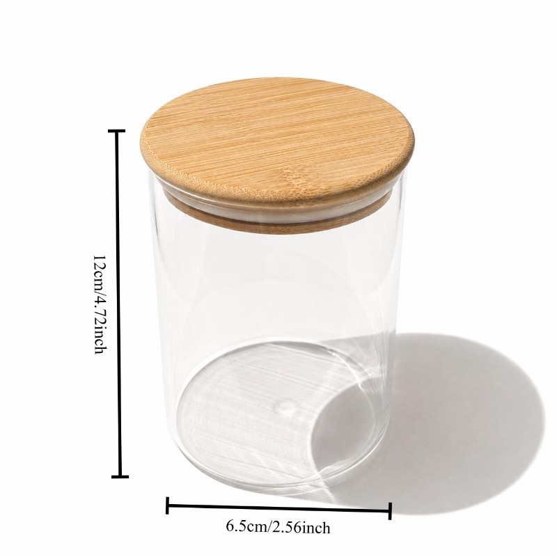 Custom Laser Engraved Glass Pet Treat Jar with Bamboo Airtight Lid