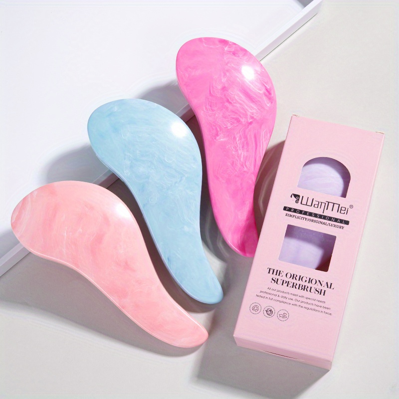 1 peine mágico -enredos, peine con cojín de masaje, peine en caja de regalo para fiestas, cuidado diario del cabello, peine desenredante, peine compacto, cerdas de nylon, peine de alta calidad, artículo esencial para el cuidado del cabello, superficie suave, peine para cabello de mujer, regalo