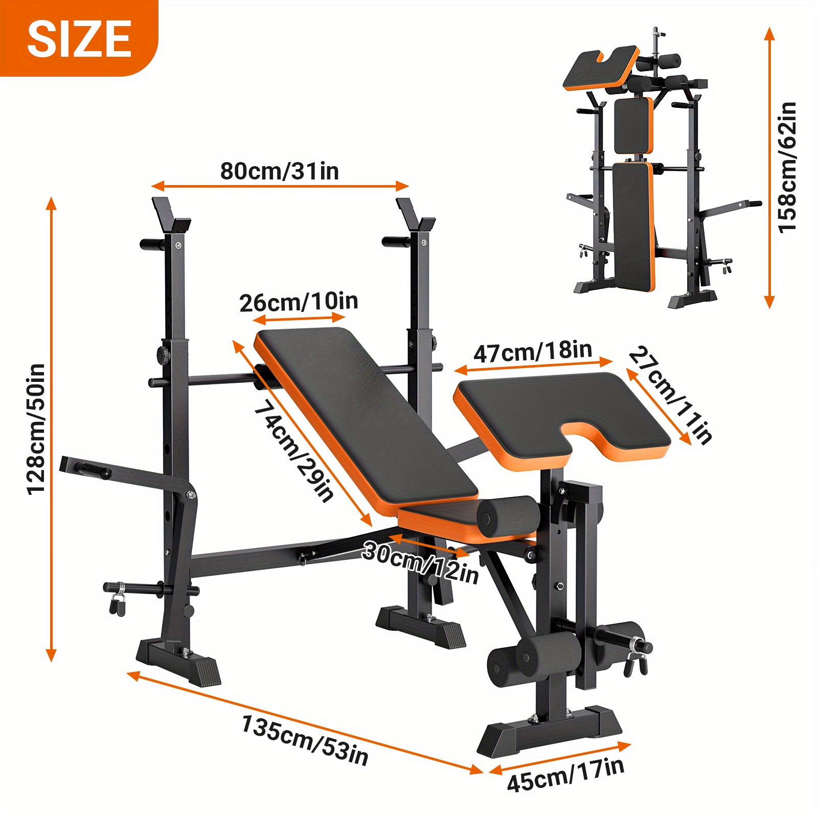 conjunto de de peso 6 com suporte para agachamento, de treino ajustável com desenvolvedor de e suporte para flexão de bíceps, treino de para ginásio doméstico detalhes 2