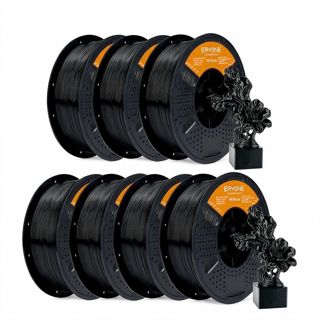 Eryone Petg Lite 3d Printer Filament 1.75mm +/-0.03mm, 7 Rolls (7kg Total), , Smooth Feeding, Strong Layer , Durable And Easy Printing Material