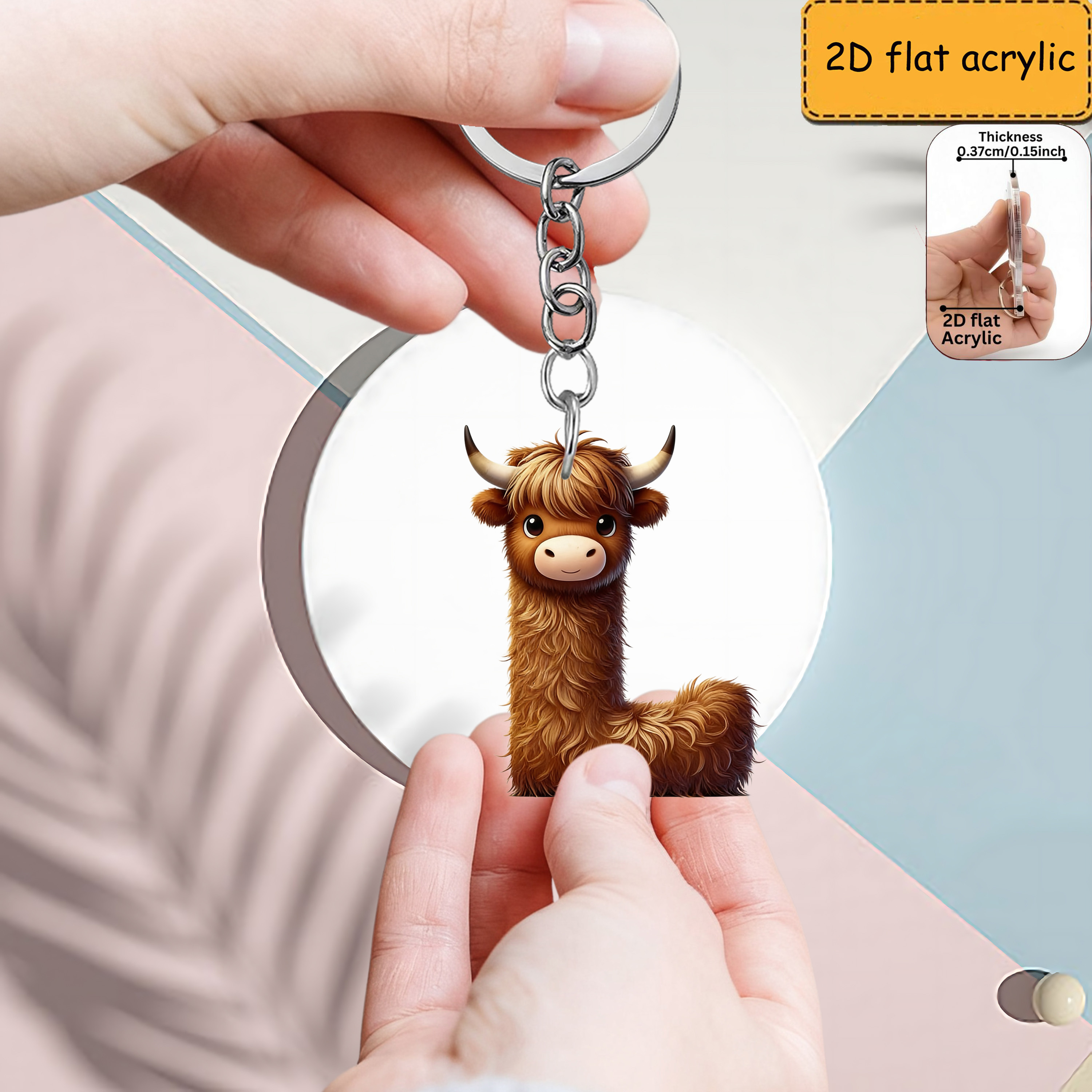 TEMU 2d Flat - [2d Flat], Cool And Plush Farm Cow 26-letter Alphabet Keychain, 2026 Style Keychain, Car Keychain, Cute Keychain, Fashionable