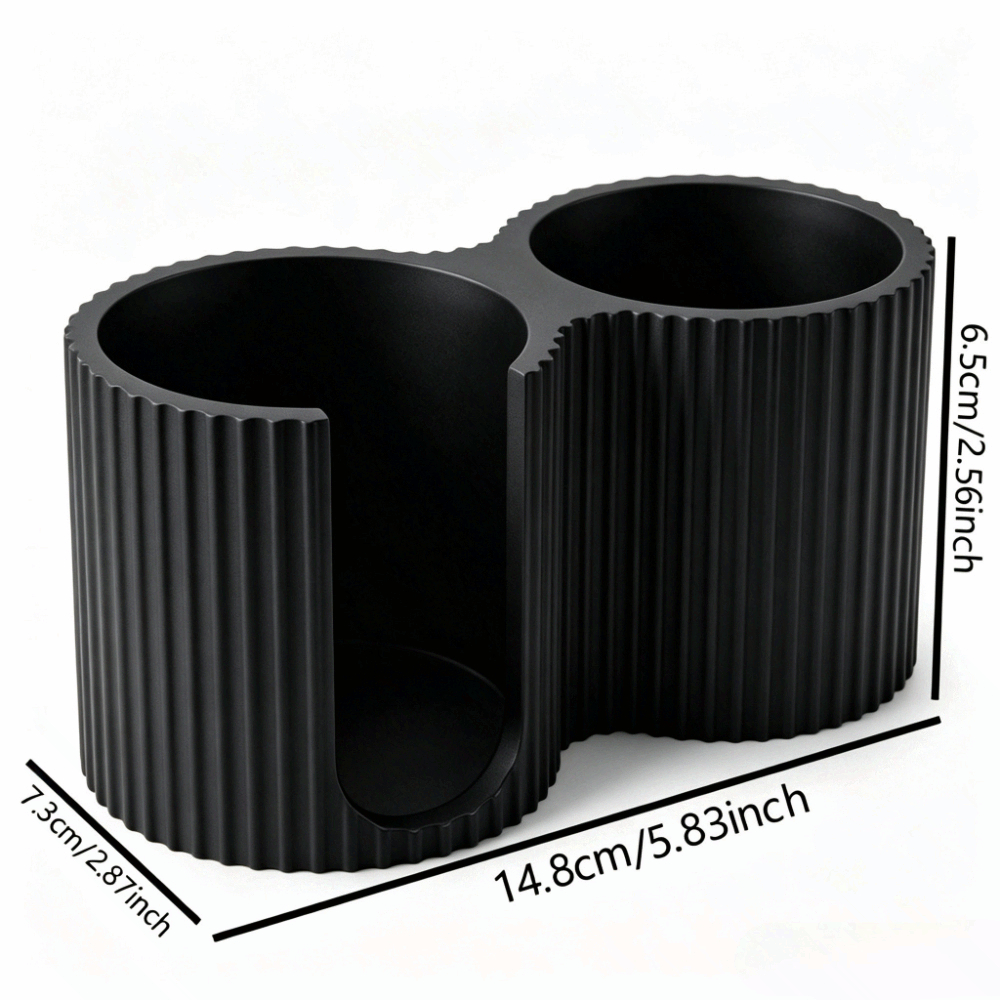 TEMU Minimalist Striped Cosmetic Storage Box, Creative Swab Holder, -one Bathroom Swab Box, Countertop Organizer, High Aesthetic Value Decoration For