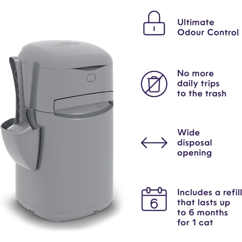 Litter Genie Easy Roll Pail Litter Box Waste Disposal System Odor Control Includes 1 Continuous Refill Bag