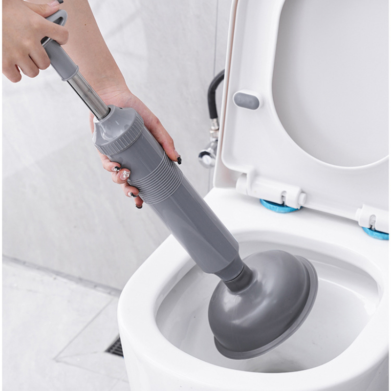 TEMU High-pressure Powerful Toilet Plunger, Rubber Plunger For Toilet Clog Removal Tool, Sewer Pipe Toilet Blockage Tool