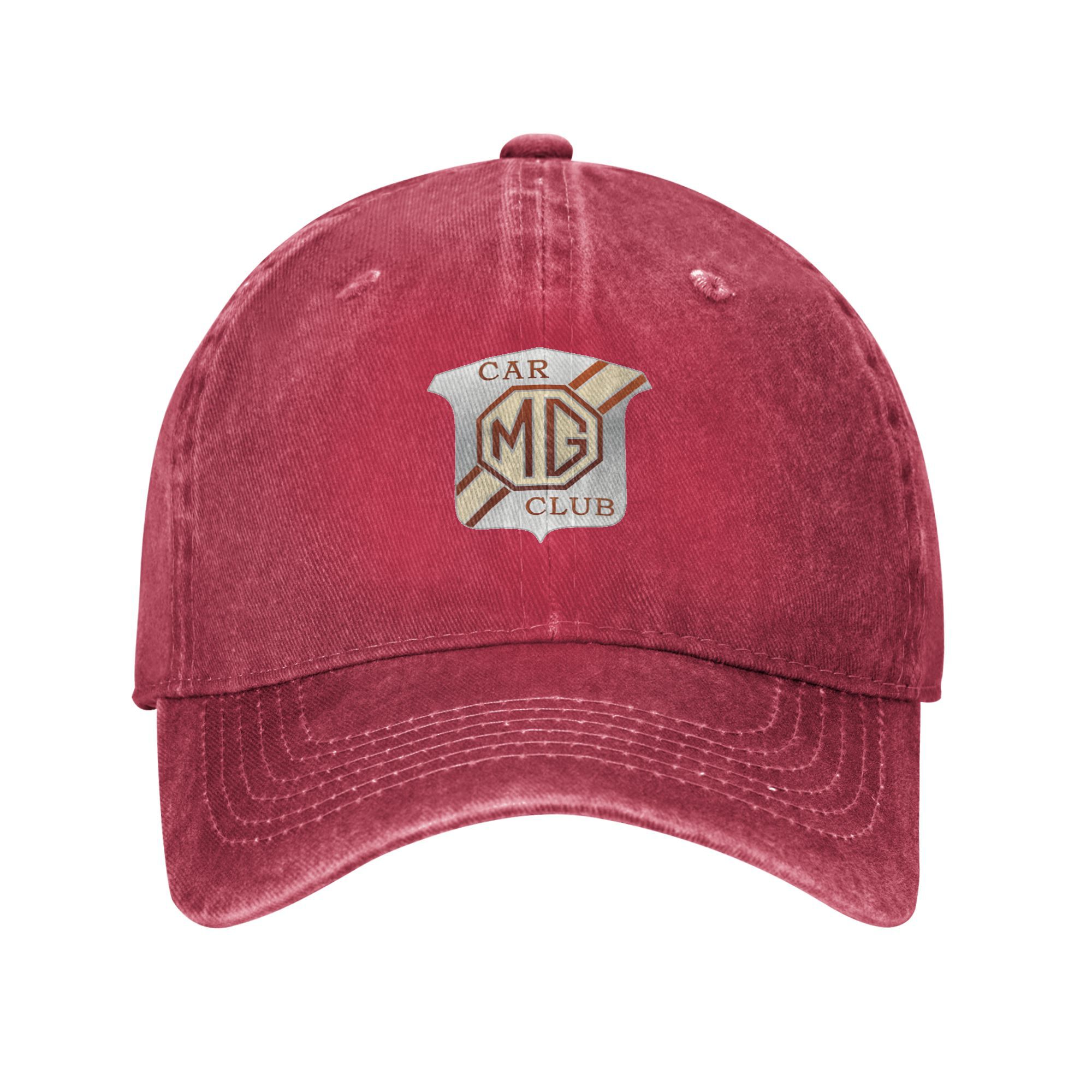 TEMU For Mg Car Club -style Baseball Cap - For Mg Badge Emblem, Lightweight Washed Vintage Look, Machine-washable Casual & Party Hat For Car