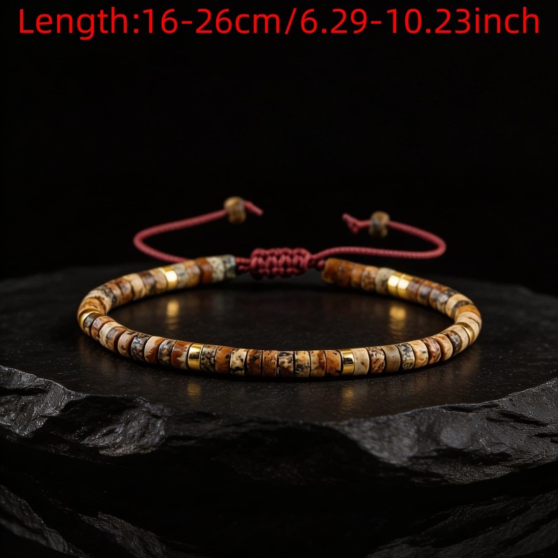 Natural Stone Tibetan Style Beaded Bracelet, Unisex