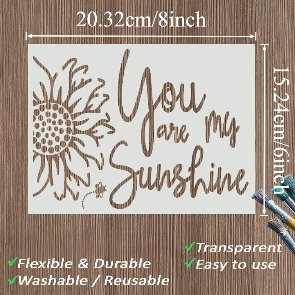 You Are My Sunshine Craft Template with Sunflower Design