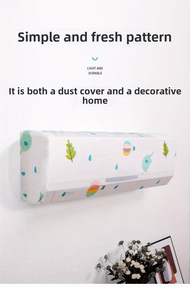 1 3 pack   pattern air conditioner cover moisture dust proof wall mounted washable no power required home decor bedroom ac hanging dust cover details 11