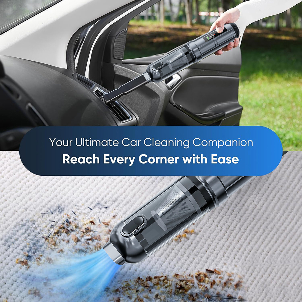 car vacuum portable cordless 16000pa strong suction and blower handheld vacuum with led display 4 in 1 car cleaning kit cordless vacuum cleaner for car interior hair Product details 1
