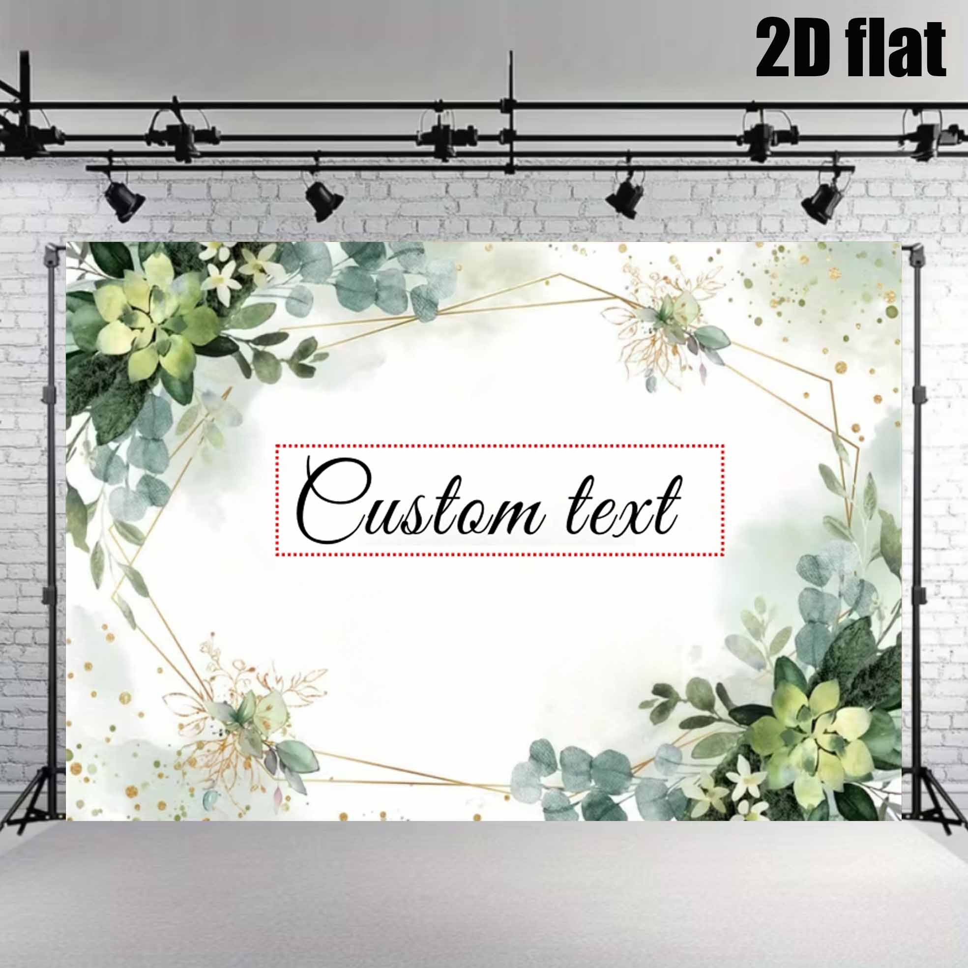 TEMU Bannière de fête 2D plate - 2D plate - 2D plate - Un banner de fête 2D plat personnalisé avec un thème de plantes naturelles et du personnalisé.